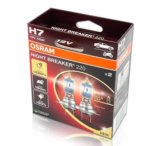 OSRAM H7 Night Breaker220 Car Halogen Headlight Original Lamp 12V 55W 64210NB220 - Picture 6 of 13