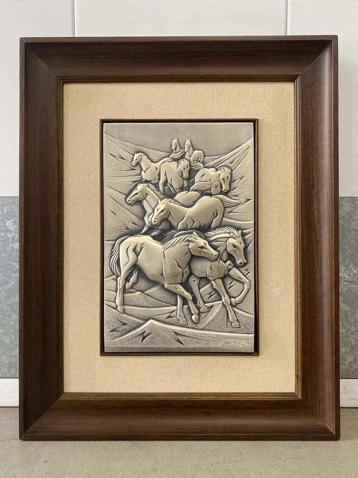 🔥 Vintage Italian Modern Cubist Horse Silver Sculpture Plaque, Ottaviani 1975 - Image 2 of 4
