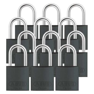 Abus 72/30 Ka X 12 Lockout Padlock,Ka,Black,2-17/32''H,Pk12