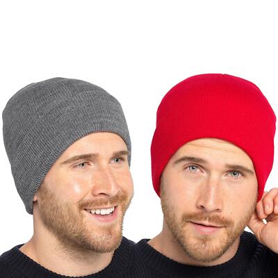 A2Z Herren Mütze Uni Strick Mützen Turn Up weiches Tragegefühl Winter warm kuschelig Mützen