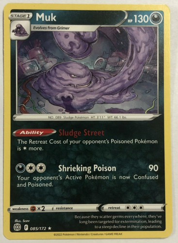 Pokemon - Muk 085/172 - Rare - Brilliant Stars - NM/M - New