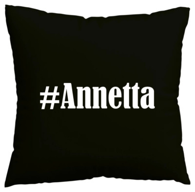 Kissenbezug #Annetta I love Annetta Schwarz 100618