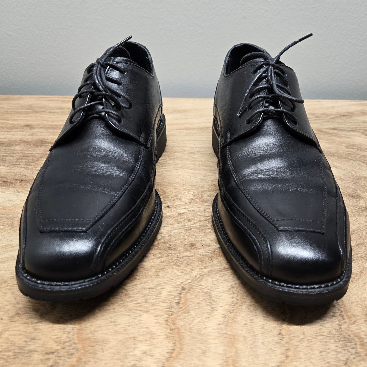 Neil M. Black Leather Mens 11 EEE WIDE Bicycle Toe Derby  display picture 1