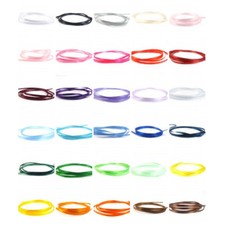 Satin Ribbon 3mm (1/8" inch) - 35 Plain Coloured Double Sided / Faced Ribbon