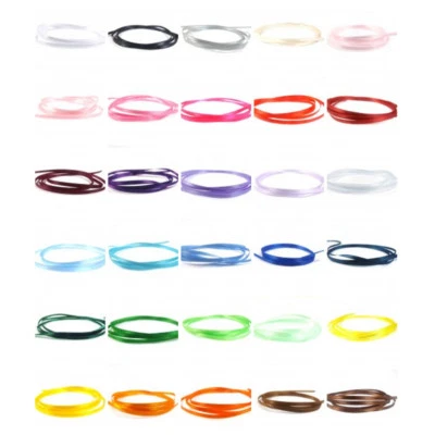 LINCOLN CRAFTS Satin Ribbon 3mm (1/8" inch) - 35 Plain Coloured Double Sided / Faced Ribbon