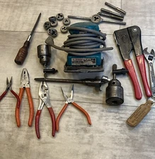 Large Lot 12 Of Assorted Hand Tools And Makita sander Mixed Brands