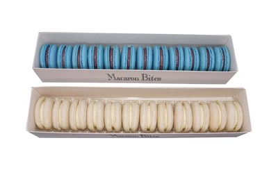 Macaron Bites Blueberry and Vanilla French Macarons 24 Count Fresh Delicious