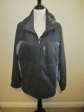 Mens REI XL Gray Insulated Hooded Jacket With Zip Pockets & Full Front Zipper Ma