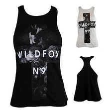 NEW WILDFOX COUTURE WITCHES PERFUME N9 RACER BACK TANK TOP SHIRT TEE BLACK GREY