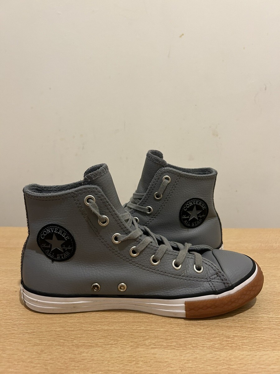 converse all star OX mid top grey leather trainers size UK UK