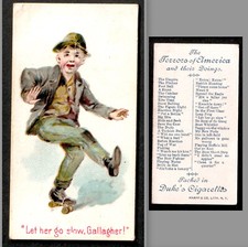Antique 1889 Skate Let Her Go Slow N88 Terrors of America Tobacco Card SR.ta.rs