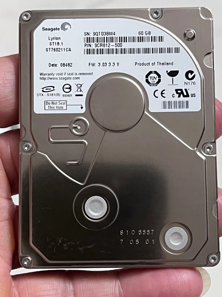 Seagate Lyrion ST18.1 ST760211CA 60GB 1.8" CE HDD Hard disk drive P/N:9CR812-500 - Image 2 of 4