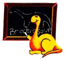 brachiosaurus dinosaur fabric applique iron on not embroidered 4 inch