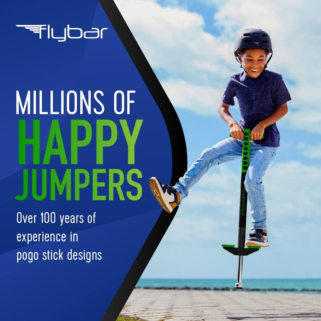 Flybar Maverick Pogo Stick for Kids Ages 5+, 40 to 80 Pounds, Perfect