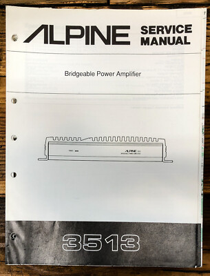 Alpine Model 3513 Power Amplifier Service Manual *Original* | eBay