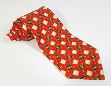 Gianni Versace Men Tie 100% Silk Red Geometric Dress Classic Wide Luxury Necktie