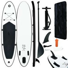 Inflatable Stand up Paddle Board Set Black and White vidaXL