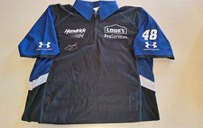 Jimmie Johnson Autographed 2015 Lowes Pro Services Race Used Crew Shirt JSA COA 