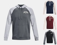 Men's Under Armour UA Rival Fleece Wordmark Colorblock Hoodie Sweatshirt 1373363