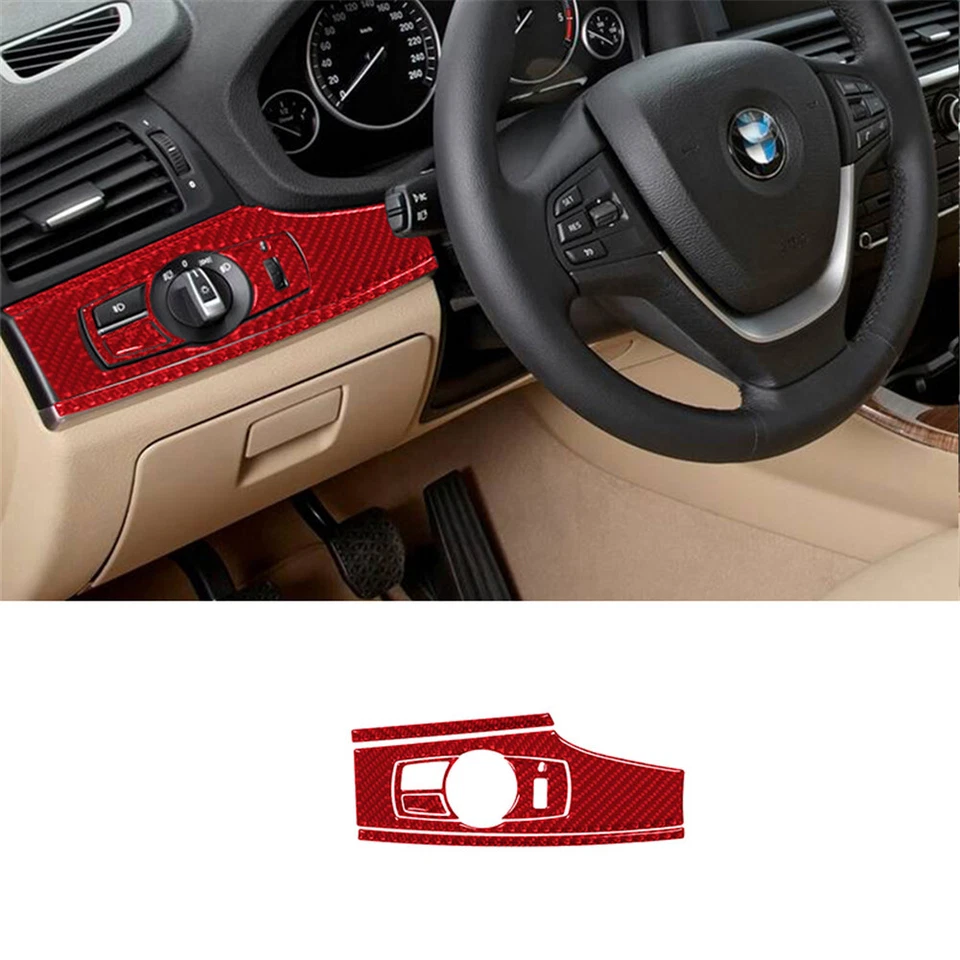 Kit de cubierta interior completo de fibra de carbono rojo 65 piezas para BMW X3 F25 X4 F26 Foto 4 de 4