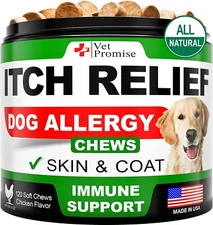 Dog Allergy Chews - Itch Relief for Dogs - Dog Allergy Relief - Anti Itch for Do