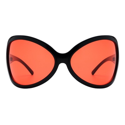 Butterfly Sunglasses with UV Protection Wrap Around Frame Amazon.com: FEISEDY Trendy Polarized Y2K Sunglasses Wrap  main image 2