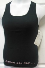 Motionwear Muscle T "Dance All Day" "Dance All Night" BLACK Tank Top