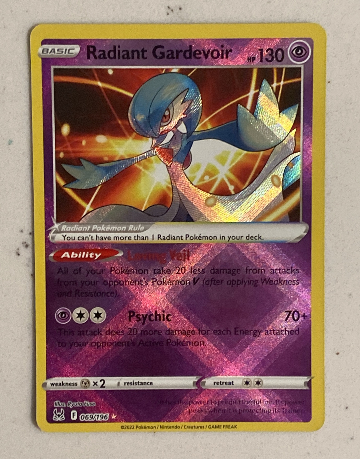 Radiant Gardevoir 069/196 Pokémon TCG Lost Origin NM