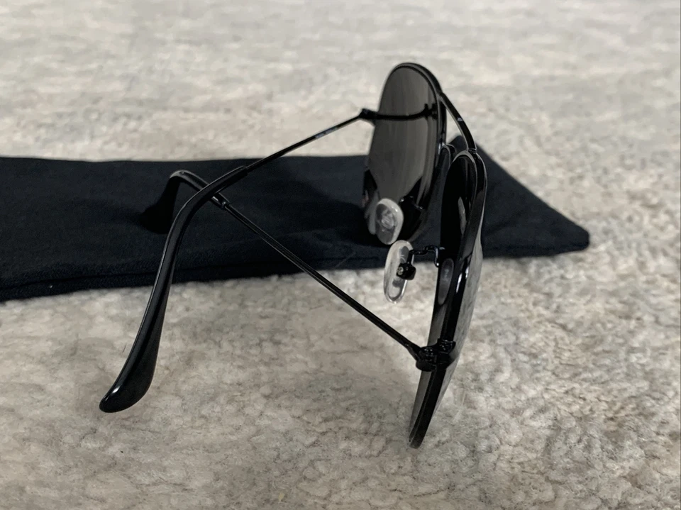 New Aqua Swiss AQS Unisex Mirrored Grey Aviator Sunglasses Made In Italy Foto 4 de 4