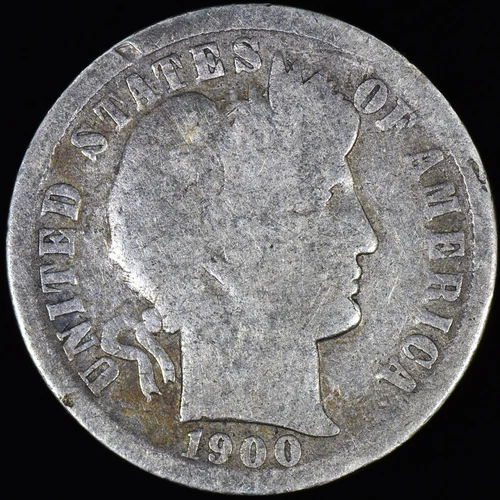1900-S BARBER DIME ✪ VG VERY GOOD ✪ 10C SILVER COIN SCARCE J ◢TRUSTED◣