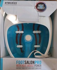 NEW HoMedics Foot Salon Pro with Heat Boost Power White/Blue In Box