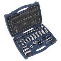 Metrische Sockel Set 34Pc 1Cmd 6Pt Walldrive Standard Und Tief Sealey AK8991