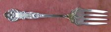 1847 Rogers Bros CHARTER OAK Cold Meat Serving Fork 8 3/8", monogram
