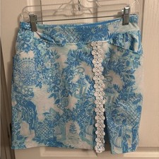 Lilly Pulitzer Luxletic  Daphne Skort UPF 50 Toile Me About It Sz 4