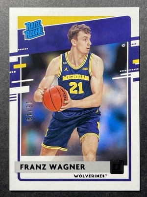2021-22 Donruss Rated Rookies Franz Wagner #34 Purple /49 Michigan