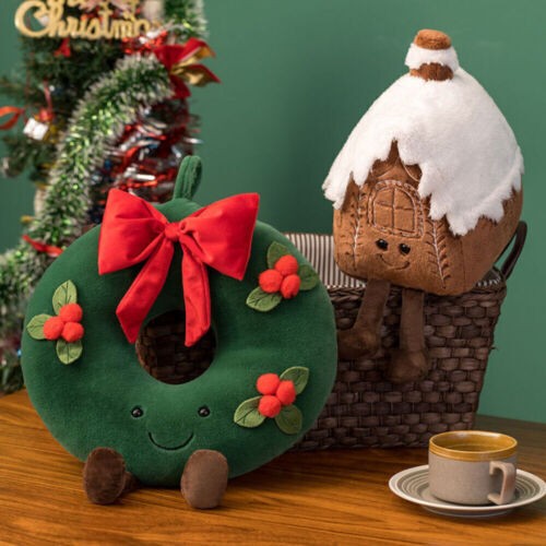Weihnachtsserie Lebkuchen Mann Plüsch Spielzeug Weihnachtsbaum Lebkuchenhaus - Bild 2 von 18