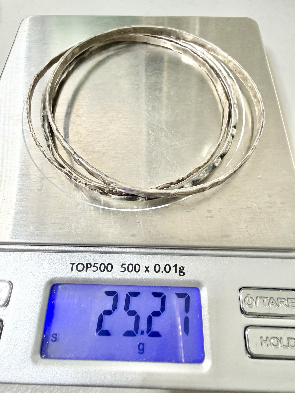 4 Vintage Sterling Silver STACKABLE Bangle 2.5” D… - image 2