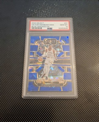 2023-24 Panini Select  Victor Wembanyama #87 Blue Cracked Ice (RC) Psa 10