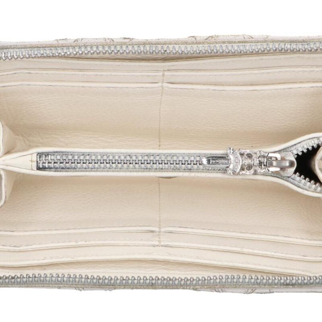 Chrome Hearts Rec F Zip quilted Semi-metallic Cross Leather Wallet Purse Used 0c thumbnail 4