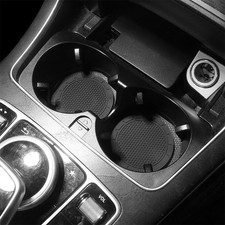 2pcs Universal Black Car Cup Coaster Holder Insert Anti-Slip Pad Accessories