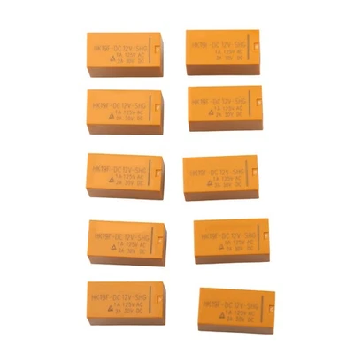 10pcs DC 12V pour relais de puissance HK19F DPDT 8 broches pour projets électro