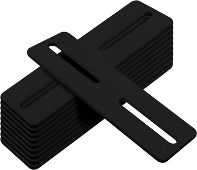 10 PCS 5'' Black Flat Mending Plate, Support with Slots Steel Strap Straight Repa