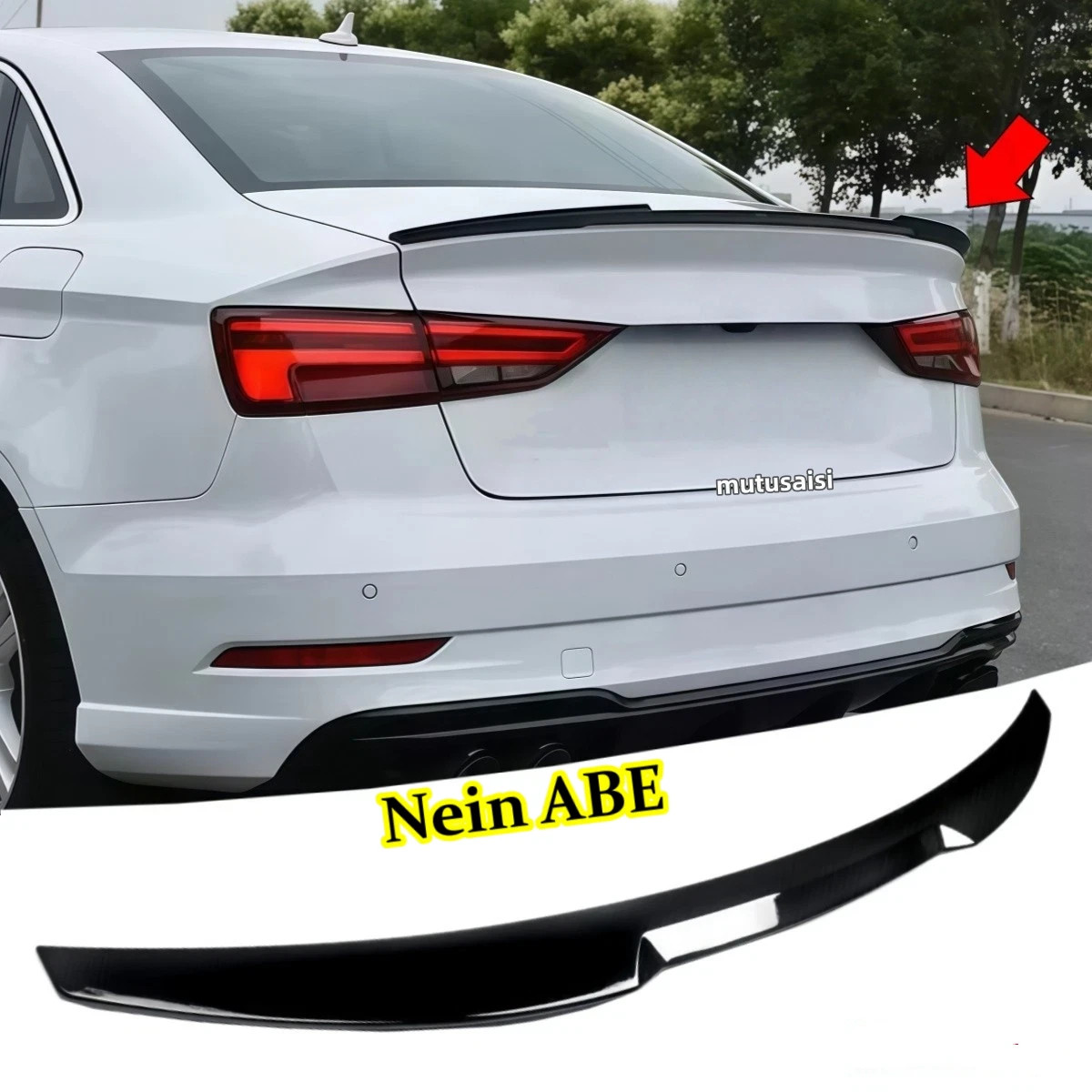 Becquet Arrière de Finition Premium pour Audi A3 Berline 8V