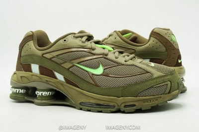 ［希少サイズ］Nike Shox 廃盤カラー　カーキ NIKE SHOX RIDE 2 USED SIZE 9 SUPREME NEUTRAL OLIVE ELECTRIC GREEN