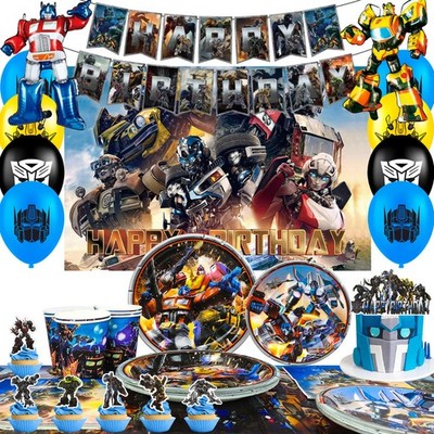 Transformers Geburtstag Party Deko Autos Kinder Partyzubehör Hintergrund Teller