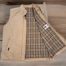 DAKS Gilet Vest Size 36” Fits Bigger Beige Check Lining Riri