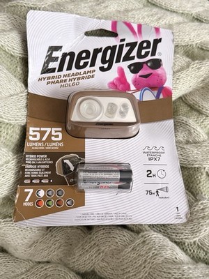 Energizer LED Headlamp 575 Lumen Hybrid Powered Impact Water-Resistant