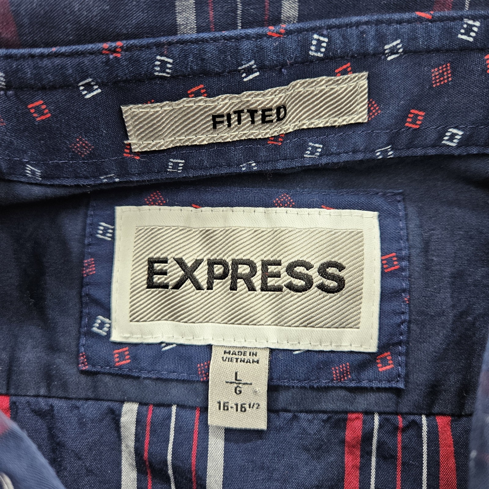 Express Multicolor Checkered Button-Down Shirt Me… - image 3