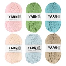 6Pcs Acrylic Yarn 790 Yard 4 Ply Soft Crochet Yarns Sport Weight Yarn