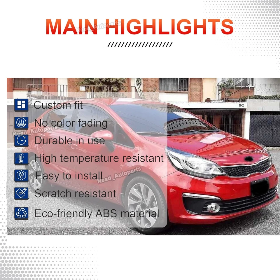 New Front Bumper Cover For 2016 2017 Kia Rio Sedan EX LX SX Primed KI1000177 Foto 2 de 4